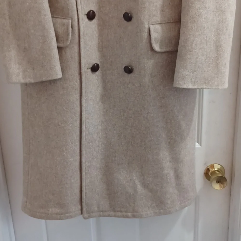 Elegant Tan Double-Breasted Trench Coat